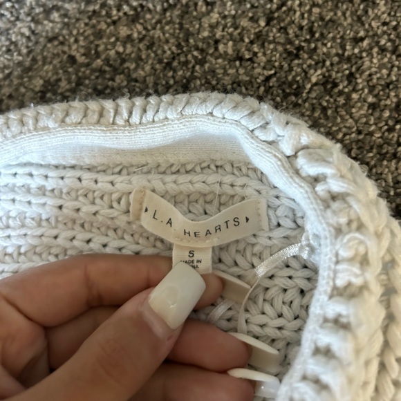 LA HEARTS - Off the shoulder, knotted back knit sweater! - Picture 3 of 3